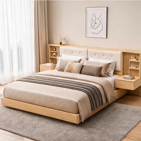 Tête de lit natural en engineered bois 220 x 256 x 83 cm (1/5)