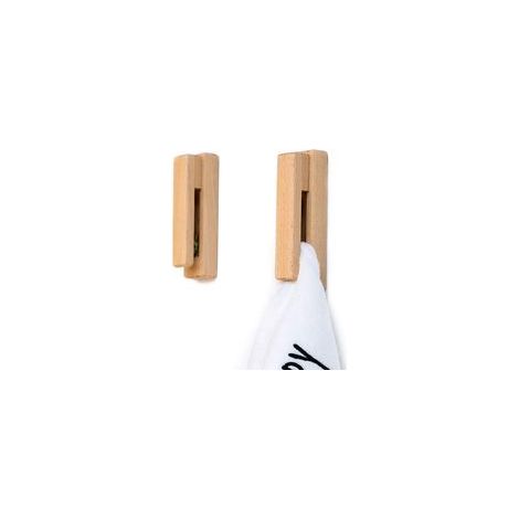 Lot de 2 porte-serviettes muraux en bois auto-adhésifs, couleur 1 –
