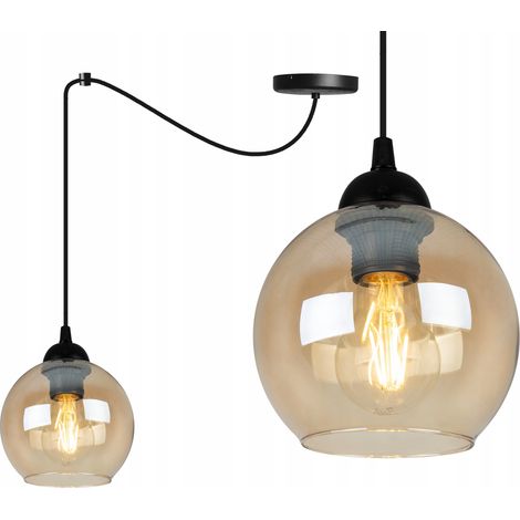 ELEGANTE LAMPADA A SOSPENSIONE A FORMA DI RAGNO CON PARALUME IN VETRO