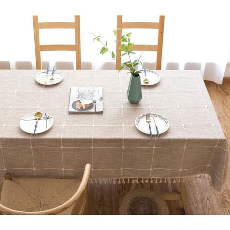 Linge de table coton 140x140 cm Nappe table carrée 140x140 cm (1/4)