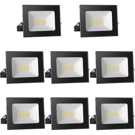 Spot LED 12V DC, 20W Superhell LED Projecteur IP65 étanche, 3000K blanc chaud LED Applique murale extérieure, 2000LM LED Projecteur Idéal pour jardin, cour, terrasse, garage,8-pièces (1/5)