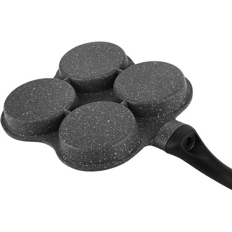Poêle à crêpes, omelettes et œufs antiadhésive en aluminium à 4 trous, ustensile de cuisine pour le petit-déjeuner (1/5)