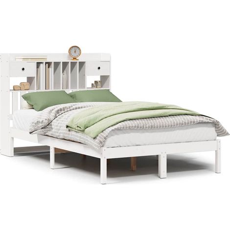 Maison Exclusive - Letto Libreria senza Materasso Bianco 135x190 cm Legno di Pino