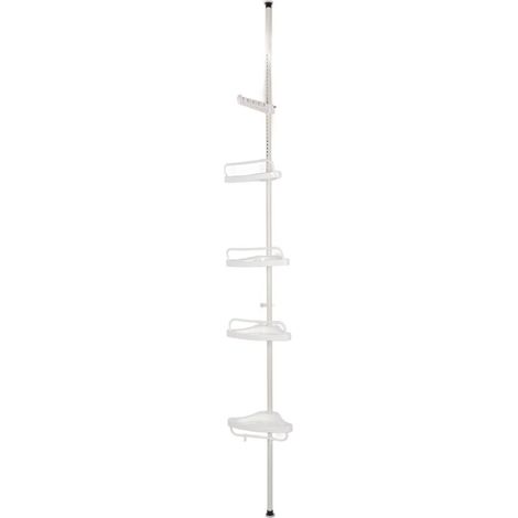 Rangement Etagère D'angle de Douche avec 4 Etagères, Blanc (1/5)
