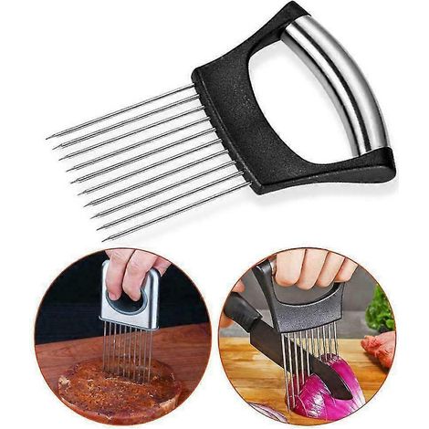 Schneidehilfe für Lebensmittel, Zwiebelhalter, Schneidehilfestreifen, Werkzeug, Kiefernnadel