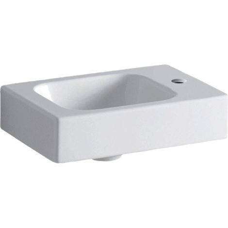 Lave-mains Geberit iCon, Blanc, 38x13.5x28cm, trou de robinetterie à droite, sans trop-plein