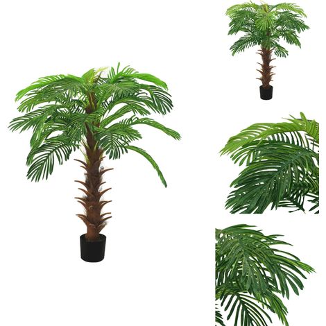 Palmier Cycas artificiel avec pot 140 cm Vert - Palmier Artificiel - Plante Artificielle - Décoration Intérieure - Plante Verte - Palmier Cycas (1/5)