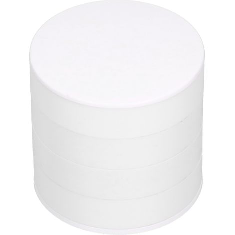 GARRYFIZH Boîte à bijoux multicouche, conteneur de rangement rotatif anti-poussière, organisateur pour ornements (blanc 4 couches)