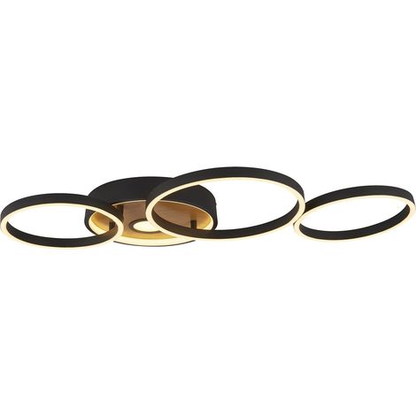 Plafoniera Moderno Curiosità Acciaio Nero Policarbonato Marrone Led 40W 3000K (1/5)