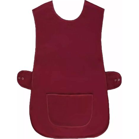 Apron, Belted Sleeveless Vest, Apron Jacket, Workwear, Professional Apron in Stain-Resistant Polyester, Comfortable Fit, Red, Wine Red (1/5)
