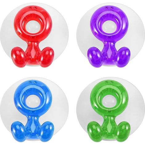 CCYKXA  4-Piece Toothbrush Holder with Suction Cup Wall Hooks for Towels, Reusable Hook, Suction Hook for Kitchen, Bathroom, Home (1/5)