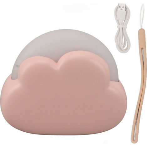 Veilleuse mignonne pour enfants, 2 couleurs réglables, rechargeable par USB, mini lampe de chevet pour bébé, décoration de table, chambre d'enfant, dortoir, rose