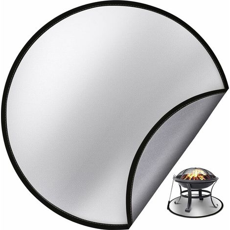Tapis Ignifuge , Tapis de Barbecue et Brasero de Sol Résistant à la Chaleur,Tapis De Foyer Rond pour Protéger Votre Terrasse, Pelouse 61cm