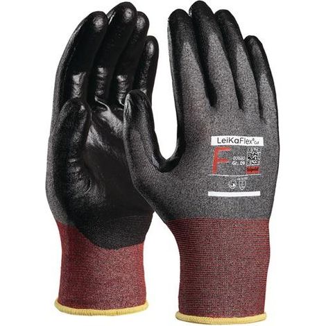 LEIPOLD Schnittschutzhandschuhe LeiKaFlex® CUT 1680 ESD Gr.10 grau/schwarz/rot meliert