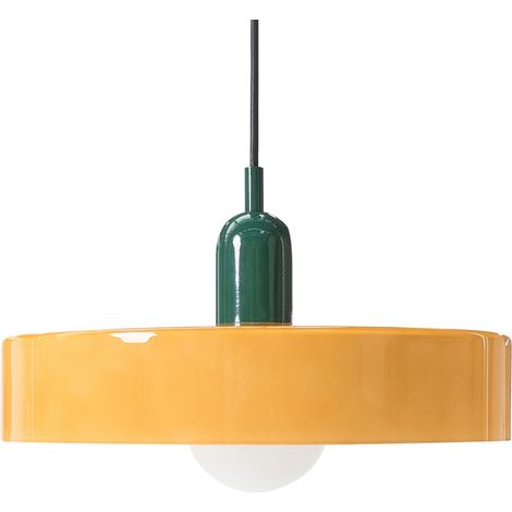 Lampada a sospensione rotonda in vetro con paralume a forma di globo moderna arancione Paala