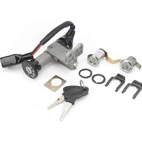 Ensemble commutateur d'allumage pour moto compatible avec le scooter électrique chinois GY6, commutateur d'allumage en acier inoxydable. (1/4)