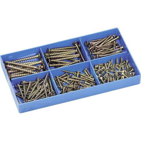 Lot de 200 vis à bois autotaraudeuses en acier trempé – 6 tailles de 3x16mm à 5x50mm – Norme DIN 7505 pour construction durable – Sonstige - C58515 (1/3)