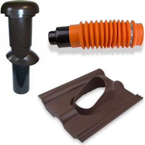 Klöber-Set5 Dachentlüftung DN110 braun Frankf. Pf. Rohr (1/3)