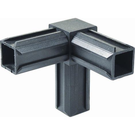 Alberts 426422 connettore per tubi XD, 90° e un'altra uscita ad angolo retto, plastica, nero, 30 x 30 x 2,0 mm
