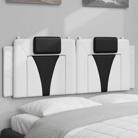 Kopfteil-Kissen "Viana" Weiß und Schwarz 120 cm Kunstleder