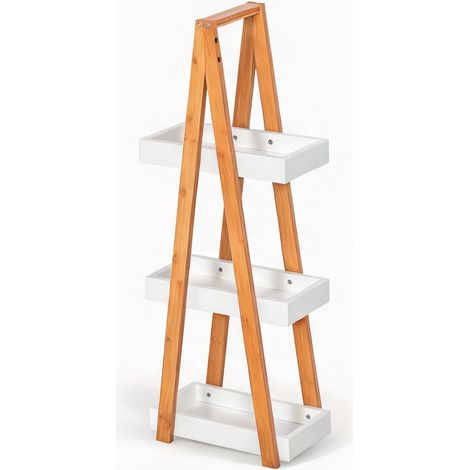 Meuble colonne salle de bain bambú et MDF 30 cm en bambú e MDF (1/5)