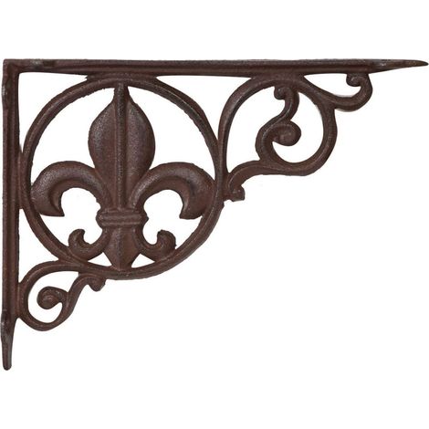 Support d'étagère en Fonte 24x17x3 cm Support d'étagère Murale avec Finition à la Main Supports pour étagères Lourdes Support pour étagère (1/4)