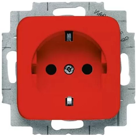 Busch-Jaeger SCHUKO Steckdosen-Einsatz rot RAL3020 20 EUCKS-217-101 (1/2)