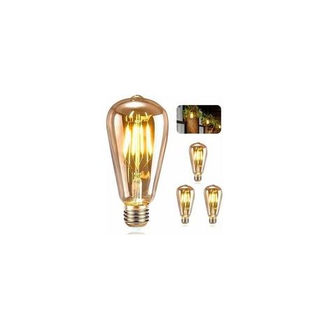 Lot de 3 ampoules LED Edison E27 vintage E27 ST64 Lampe décorative rétro Edison ampoule vintage antique lampe 4 W filament blanc chaud pour restaurant café bar ampoules Thisnde (1/5)