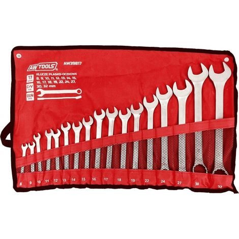 AWTOOLS Set di 17 Chiavi a Nastro in Acciaio Cromovanadio