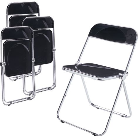 Klappstuhl Pornainen 4er Set Schwarz [en.casa]