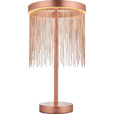 Endon Zelma Lampada da tavolo a LED Luce a catena in rame fine effetto cascata Rame spazzolato, con interruttore in linea (1/5)