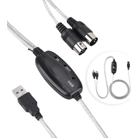 Câble Adaptateur MIDI-USB pour Piano Numérique et Logiciel de Production Musicale (1/3)