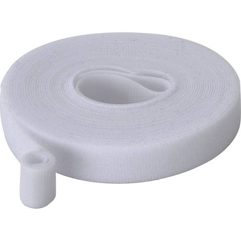 TRU COMPONENTS T24CA064 Nastro a strappo per raggruppare Lato morbido e lato rigido (L x L) 5 m x 15 mm Bianco 5 m