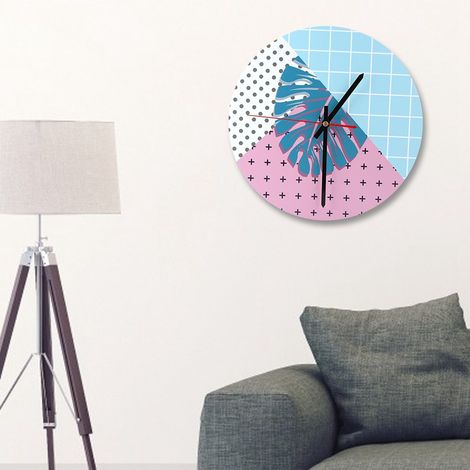 Moderne, cartoonartige Wanduhr fürs Wohnzimmer, Acryl, DIY-Uhr, Kunstuhr (A) (1/5)