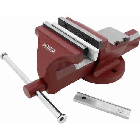 Piher Schraubstock 100 mm Spanngerät Vierkantführung Rohrspannbacken Parallel-schraubstock Stahlschraubstock 55200 (1/5)