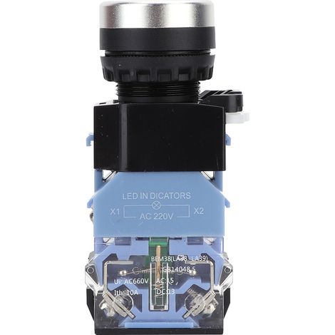 10 Pcs BEM38-11D Self-Reset Flat Head Button Switch Circuit Control with Light (Green Light) (1/5)