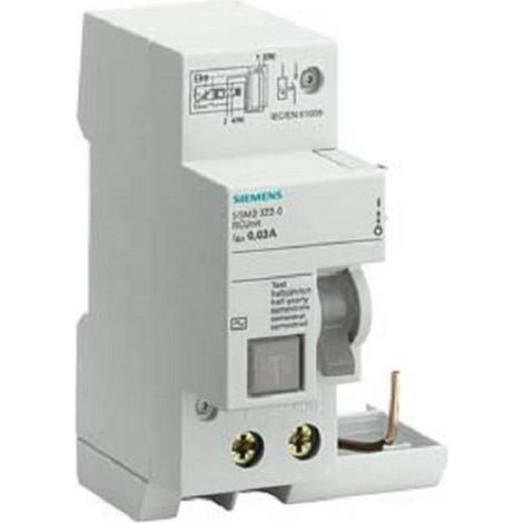 Bloqueo diferencial Siemens 2P 40A 30mA AC tipo 2 módulos para 5SY 5SM23220
