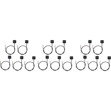 Lot de 15 interrupteurs momentanés à bouton-poussoir marche/arrêt 12 V/24 V, montage en surface, mini-bouton (1/5)