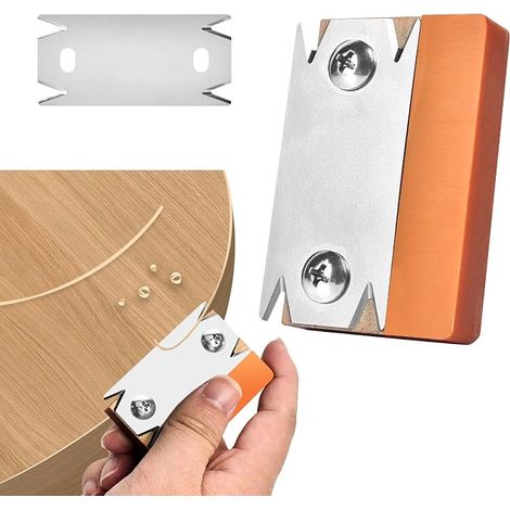 Furnierkantenschneider, Rabot Manuel Portable pour Chants, Rabot de Chanfreinage, Rabot à Bois, Défonceuse à Main pour Bois PVC ABS, Rabot à Chanfreiner, Outil de Déburrage Orange+Lame de Rechange (1/5)