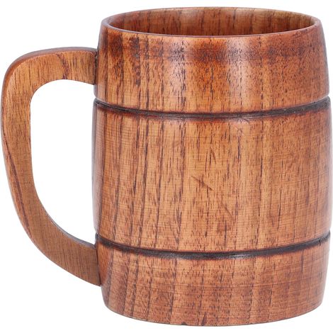Tasse en Bois 300ml avec Anse Anti-Brûlure, Mug à Café et Bière Écologique pour Bureau et Maison (1/5)