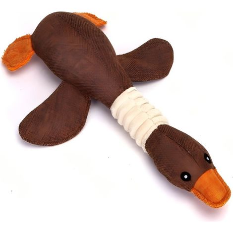 Jouet en peluche en forme d'oie pour chiens, fabriqué en tissu résistant avec des sons (1/2)