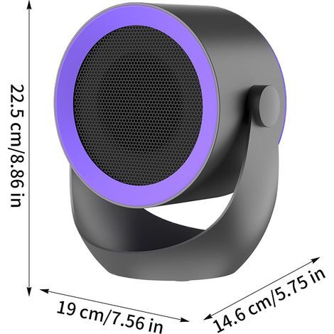 Ventilateur et radiateur Température réglable à deux niveaux Chauffage silencieux, arrêt automatique en cas de surchauffe, violet (1/4)