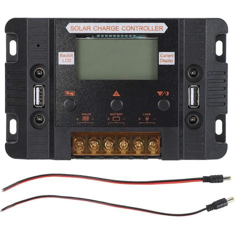 Solarmodul-Laderegler 12V 24V 30A Solarmodul-Batterieregler mit LCD-Hintergrundbeleuchtung
