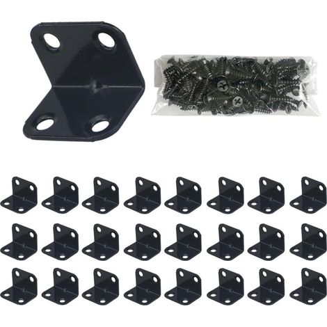 Winkelverbinder 24 Stück set,Metall-winkel 90 grad aus Edelstahl,schwerlast montagewinkel für Holz, holzverbinder, möbelwinkel,kleine winkel befestigungswinkel für Innen- und Außenbereich(schwarz) (1/5)