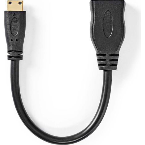 Cable hdmi de alta velocidad con ethernet miniconector hdmi salida hdmi 4k30hz 102 gbps 020m redondo pvc negro caja (1/5)