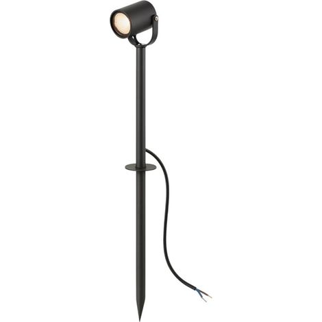 TrAdE Shop Traesio - Faretto Grande Da Giardino A Picchetto Gu10 Ip54 In Alluminio Grigio Da Esterno Ps-01 - (1/5)