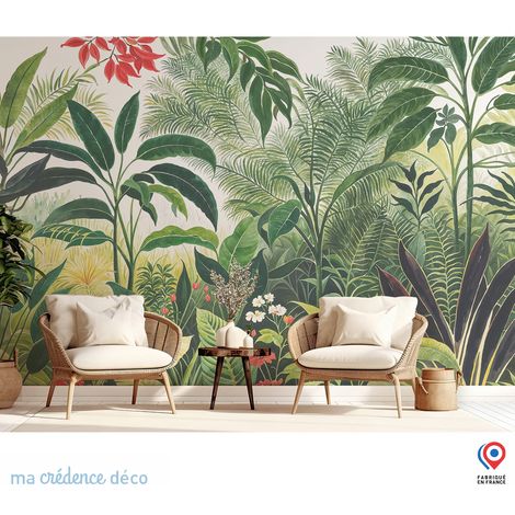 Papier peint : Jungle tropicale et aquarelle - Intissé - L.200 x H.280 cm (1/5)