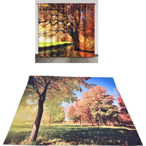 Wandteppich mit Waldmotiv, ideal für Wohnzimmer, Schlafzimmer oder als Innendekoration (150 x 150 cm). (1/5)