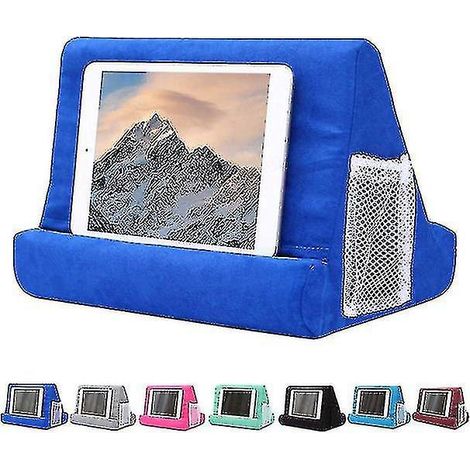 Weiches Tablet-Kissen, verstellbarer Ständer für iPad und Smartphone – Blau