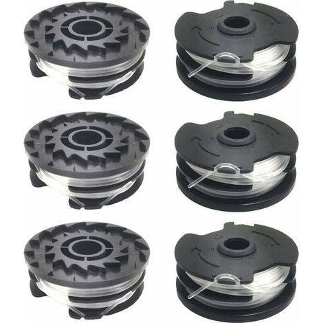 6er-Packung Spulen mit 1,6 mm Nylonfaden für LIDL Parkside Rasentrimmer. Spiraldesign für effizientes Schneiden. Kompatibel mit PRTA 20-Li, PRT 300 und PRT 550. (1/4)